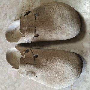 Birkenstock Boston Sandals Suede Taupe Size 7